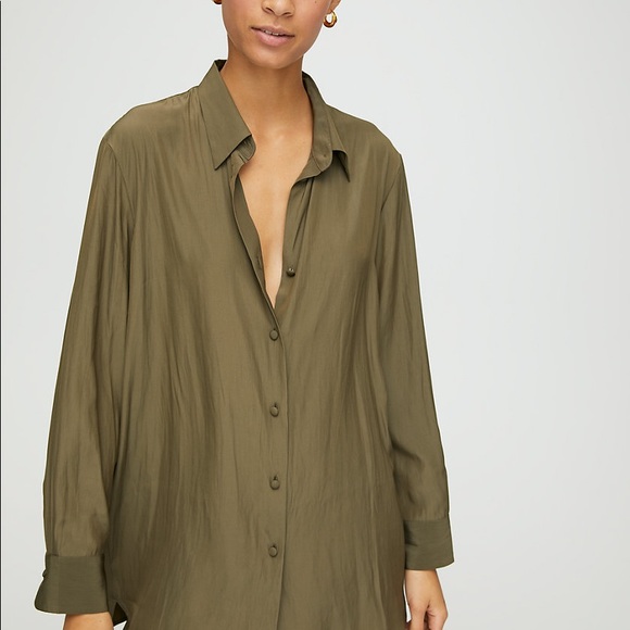 ARITZIA BABATON BUTTON UP ( WRINKLY look) - Picture 3 of 10